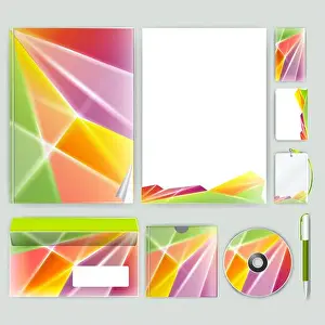 Crystal Prints: Corporate identity template with color elements