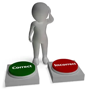Truth Prints: Correct Incorrect Buttons Shows Right Or Wrong