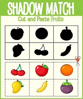 Entertain Prints: Find the correct shadow, shadow match worksheet for kindergarten student illustration
