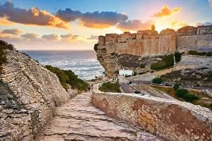 Images Dated 23rd September 2015: Corsica Island - Bonifacio at sunset time, France