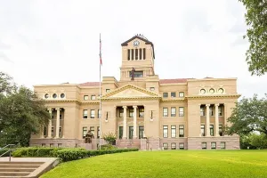 Courthouse Prints: Corsicana, Texas, USA - August 17, 2021: The Navarro County Courthouse