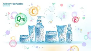 Lotion Prints: Cosmetic product set presentation