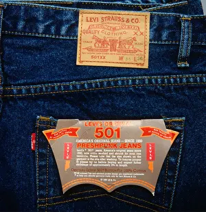 Counterfeit clothing labels of fake Levi jeans from Thailand
