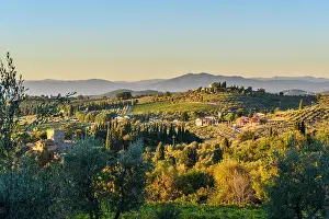 Toscana Prints: Countryside landscape, Vineyard in Chianti region in Tuscany. Italy