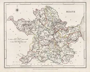 Samuel Prints: COUNTY MEATH antique map for LEWIS by CREIGHTON & DOWER. Ireland 1846 old