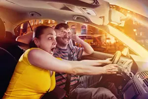 Helm Prints: Couple driving in the car