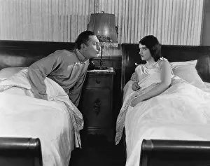 Bedtime Prints: Couple in twin beds