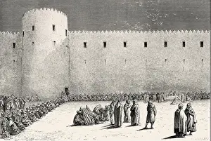 Arabian Peninsula Prints: The court of the Barzan Palace in Hail