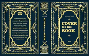 Book Cover Prints: Cover book for medieval novel. Old retro ornament frames