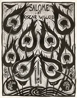 Literary Arts Prints: Cover Design - Aubrey Beardsleys illustration for Salome by Oscar Wilde first performed in England on 10 May