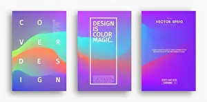 1980 Prints: Cover design template with yellow red orange blue gradient