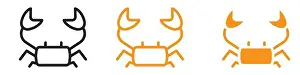Claw Prints: Crabs icon web design logo set collection in flat vector