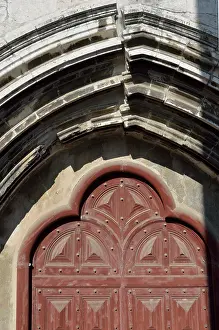 Damage Prints: crack in church door frame caused by the Great Earthquake Lisbon, Portugal, EU