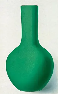 Handcraft Prints: CRACKLED GREEN VASE. Vase (P'ing), 16