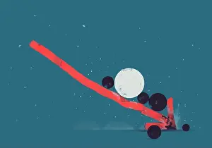 Zigzag Prints: Down crash Trend Line Illustration Concept of Financial Crisis