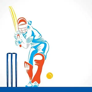 creative abstract cricket player design by brush stroke vector