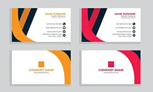 Business Card Prints: Creative and Clean Double-sided Business Card Template. Flat Design Vector Illustration