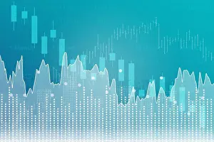 Cyan Prints: Creative finance graph on blue