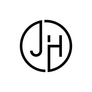 Letter J Prints: Creative letter JH Logo Design Vector Template. Initial Circle Letter JH Logo Design