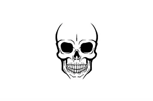 Etch Prints: Creative Skeleton Skull Logo Design Illustration