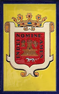 Moorish Prints: Crest or coat of arms in Vejer, Andalucia, Spain