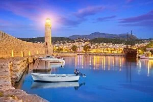 Images Dated 22nd June 2017: Crete Island - Lighthouse at Old Venetian Port, Rethymno, Greece