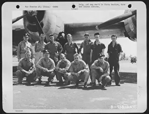 Tarmac Prints: Crew Of Boeing B-29 (A/C 42-6304) Pose Beside Their Plane At An Air Base In China