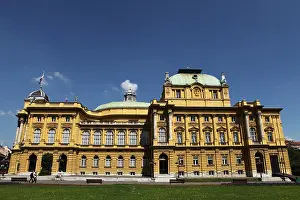 Ochre Prints: The Croatian National Theater, also known as the HNK Zagreb, in Zagreb, Croatia