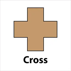 Preschoolers Prints: Cross geometric shape blue color vector