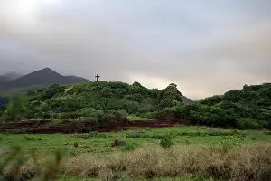 Cross Prints: Cross Above Hana Ranch, Maui