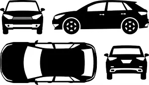 Offroad Prints: Crossover silhouette on white background