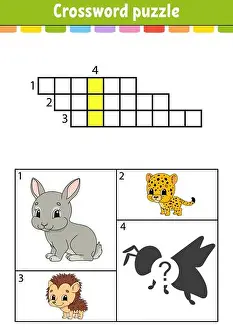 Hedgehog Prints: Crossword puzzle. Education developing worksheet