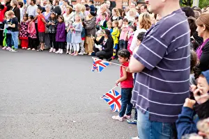 Flag Waving Prints: Crowds line the roads of Walsall