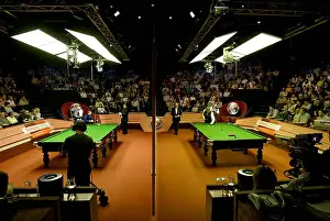 Cameras Prints: The Crucible Theatre arena during the 2004 World Snooker Championships at the Crucible Theatre in Sheffield