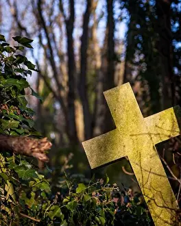 Crucifix Prints: Crucifix grave stone