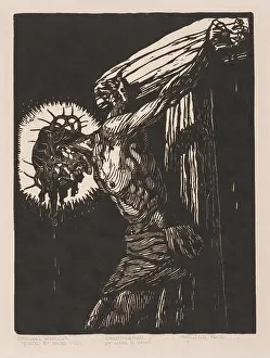 Crucifixion Prints: Crucifixion. Augustin Kolb (German, 1859-1942). Woodcut