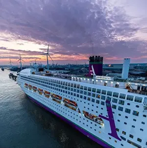 Ambience Prints: Cruise ship Ambience operated by Essex based Ambassador cruise line Returns From World Cruise