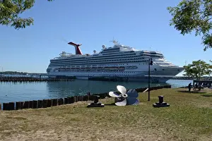 Portland Prints: Cruise Ship docked in the port of Portland USA MAIN Ship in the Back