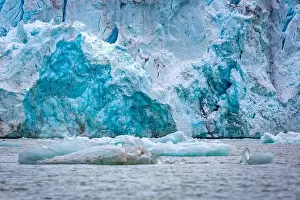 Magdalensfjorden Prints: cruising in the Arctic in the Magdalensfjord on Svalbard along a glacier