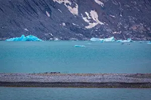 Grey Clouds Prints: cruising in the Arctic in the Magdalensfjorden on Svalbard, Norway