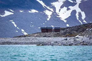 Grey Clouds Prints: cruising in the Arctic in the Magdalensfjorden on Svalbard, Norway