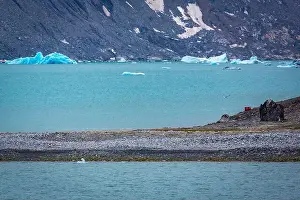 Grey Clouds Prints: cruising in the Arctic in the Magdalensfjorden on Svalbard, Norway
