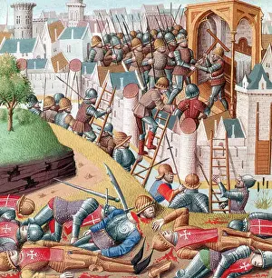 12th Century Prints: Third Crusade, Loss of the True Cross, 1187