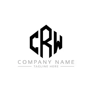Letter Vector Vectors Prints: CRW letter logo design with polygon shape