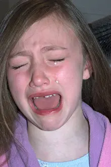 Tear Prints: crying girl 7 years old