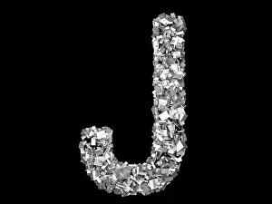 Aluminum Prints: Crystal Letter - J