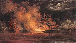 Pushing Prints: C.S.S. Manassas Pushing Fire Barge into the U.S.S. Hartford