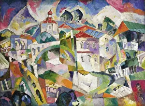 Cubism Prints: Cubist Cityscape, 1910s. Artist: Lentulov, Aristarkh Vasilyevich (1882-1943)
