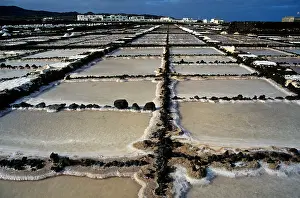 Canaries Prints: The Cultural Monument saltpans at Salinas de los Agujeros near Guatiza on the east coast of Lanzarote Canary Islands