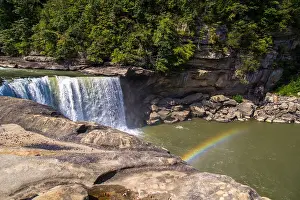 Long Exposure Prints: Cumberland Falls Rainbow. Rainbow over the gorge at Cumberland Fall State Park in Corbin